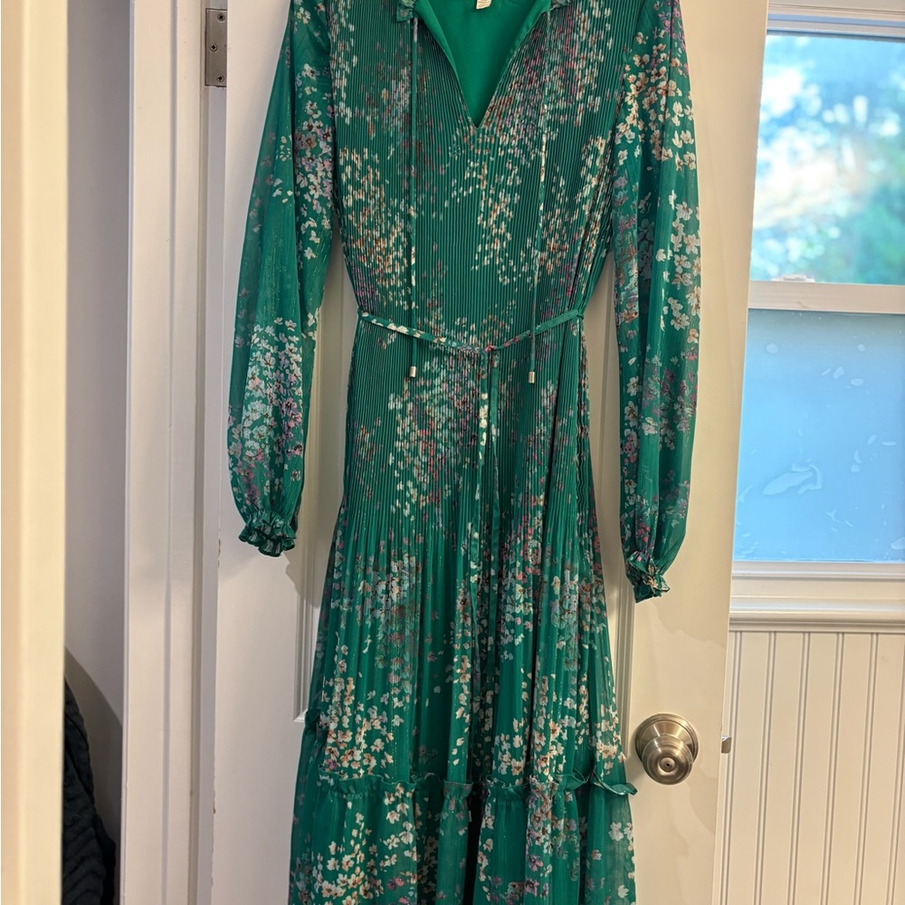 Ted Baker London Green Floral Long Sleeve Dress